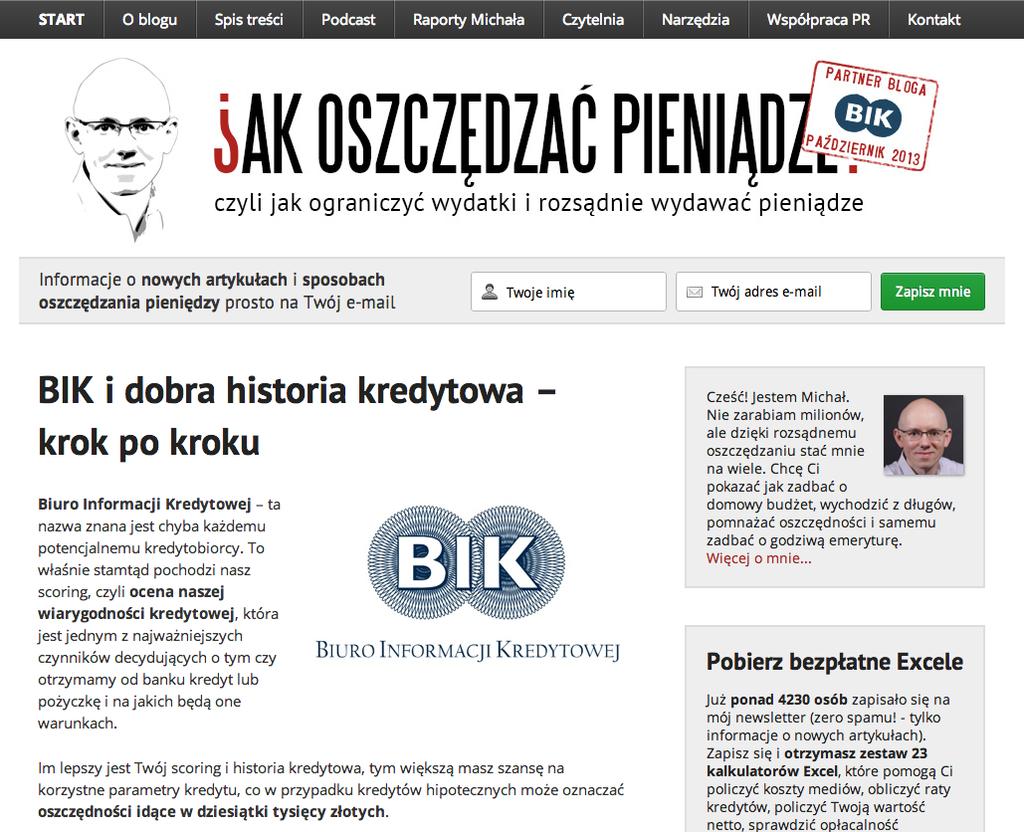 Ja i scoring BIK Napisałem cykl o scoringu BIK Doradzam bezpłatnie osobom, które mają
