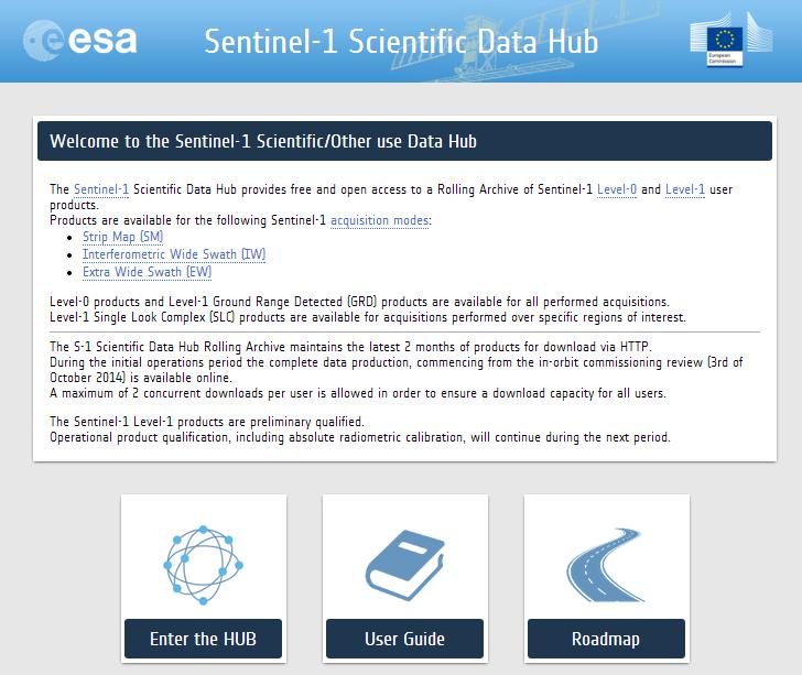 SAR źródła danych Dane Sentinel-1A,Sentinel-1B - ESA (ang.