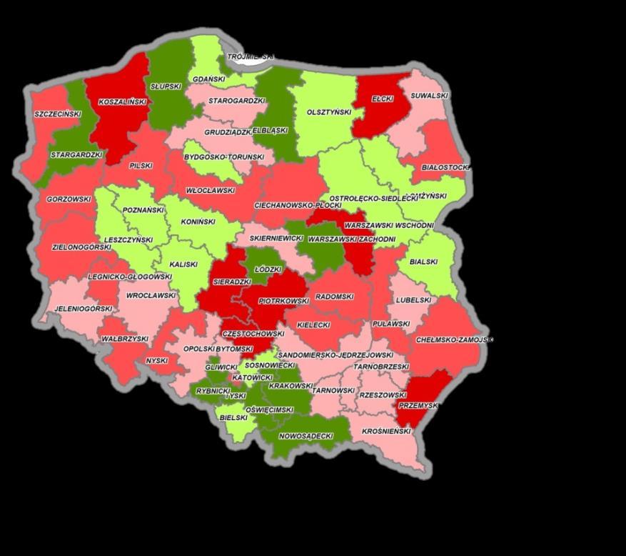 Ocena sytuacji społeczno-gospodarczej spójność społeczna Ogólny wskaźnik jakości życia w podregionach Polski w 2015 roku Z