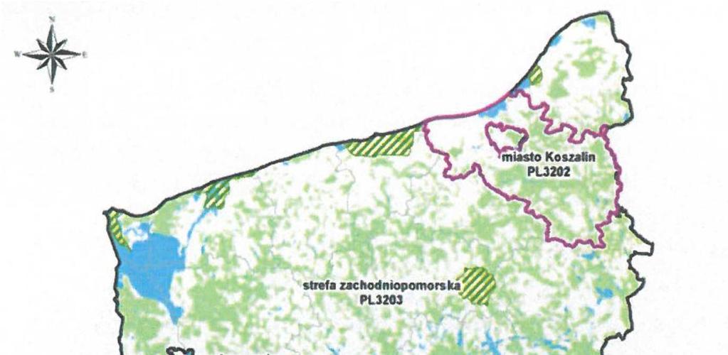 2.3 Emisja zanieczyszczeń do powietrza na obszarze powiatu koszalińskiego.