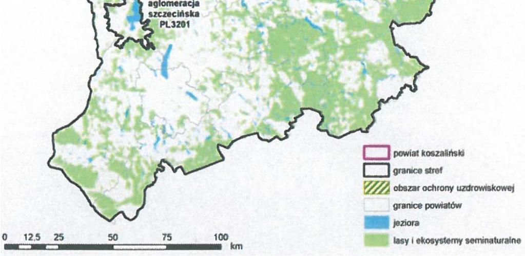 szczecińska- miasto Szczecin, - miasto Koszalin- miasto o liczbie ludności powyżej 100 tys.