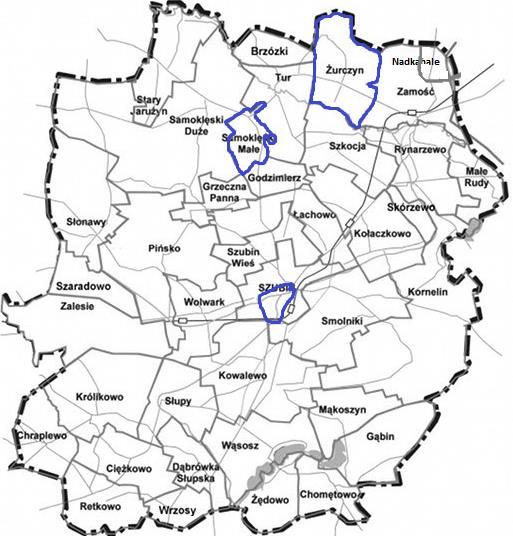 Mapa 8. Obszar zdegradowany na terenie gminy.
