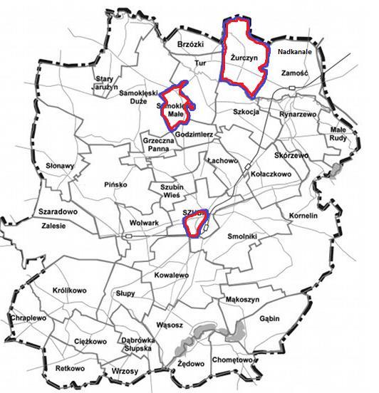 Mapa 11. Obszar rewitalizacji na tle obszaru zdegradowanego na obszarze gminy 2.