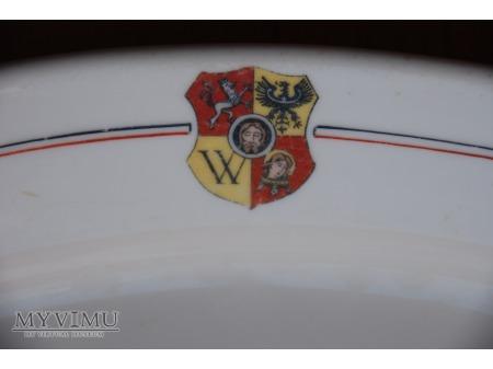 Półmisek z Hauptrestaurant Breslau 209-0-02 Półmisek z Hauptrestaurant Breslau 93 Półmisek z Hauptrestaurant Breslau - restauracji głównej w Hali Stulecia.