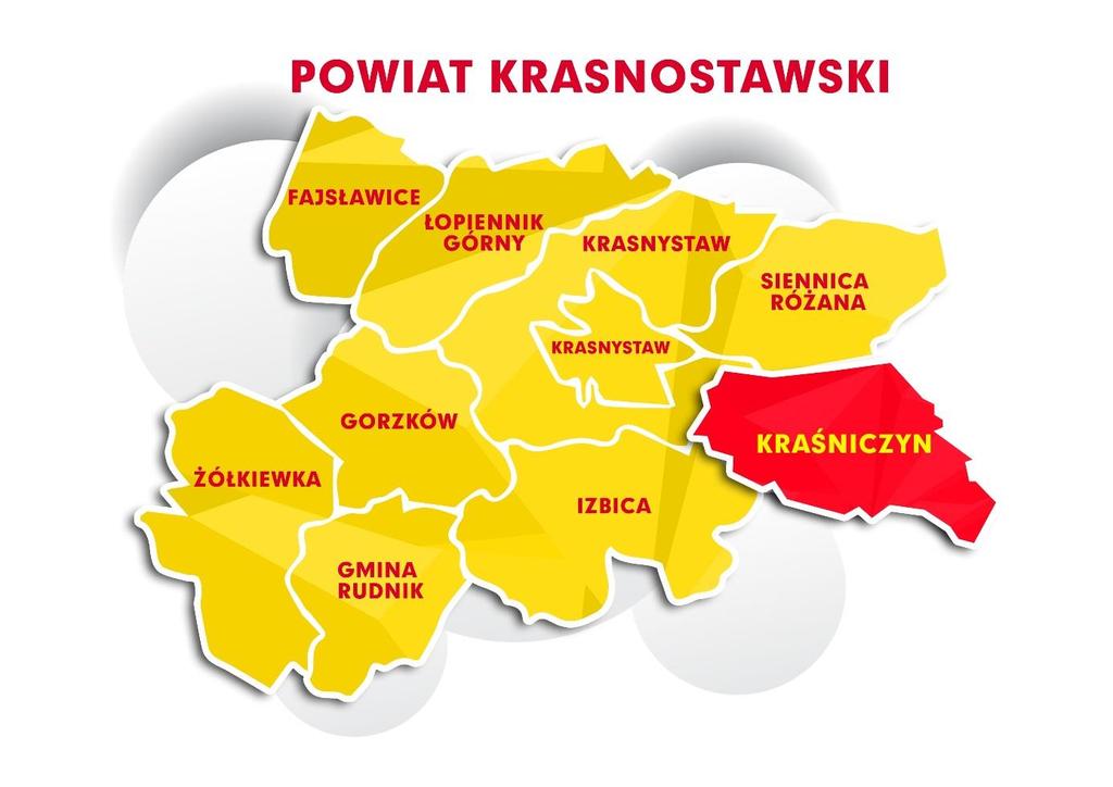 Na północy z gminą Siennica Różana. Na zachodzie z gminami Izbica i Krasnystaw. Rysunek 4. Położenie gminy Kraśniczyn w powiecie krasnostawskim.