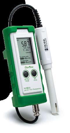 2 DANE TECHNICZNE HI 9814 ph; EC; TDS ph; EC; TDS ph; EC; TDS Kalibracja temperatury temperatury temperatury Elektroda / Sonda Wymiary 0.00 do 14.00 ph; 0.00 do 6.