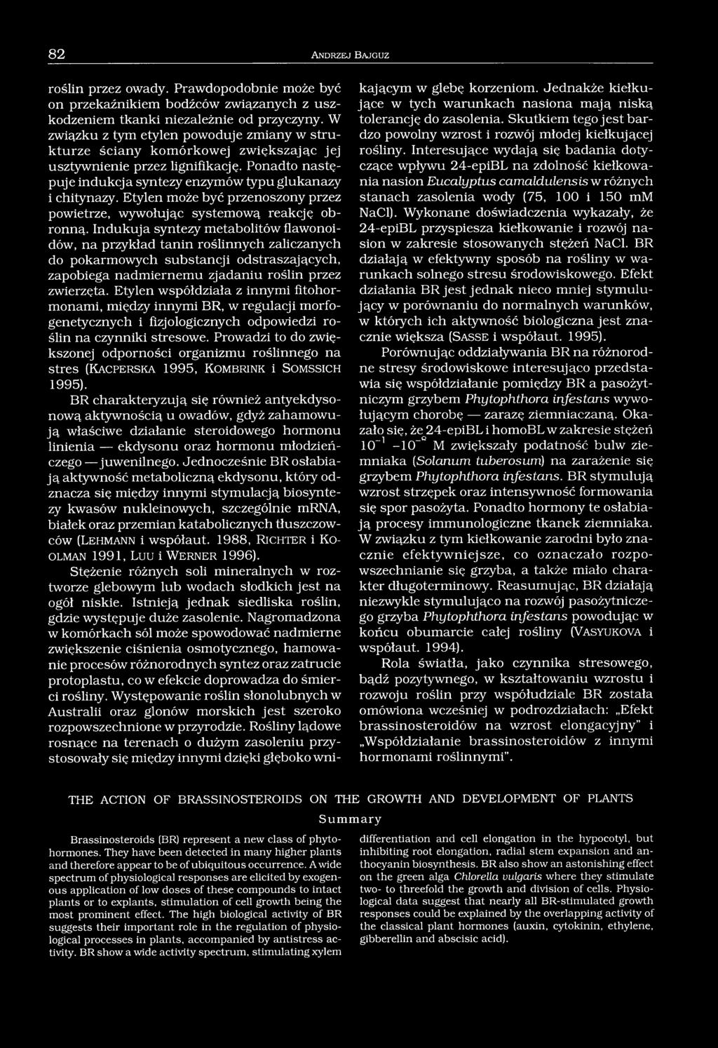Etylen może być przenoszony przez powietrze, wywołując systemową reakcję obronną.