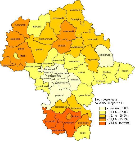 3. Osoby zarejestroane i yrejestroane z eidencji bezrobotnych W lutym 2011 r. mazoieckich urzędach pracy zarejestroano 22.997 bezrobotnych o 8.836 osób mniej niż styczniu 2011 r. oraz o 1.