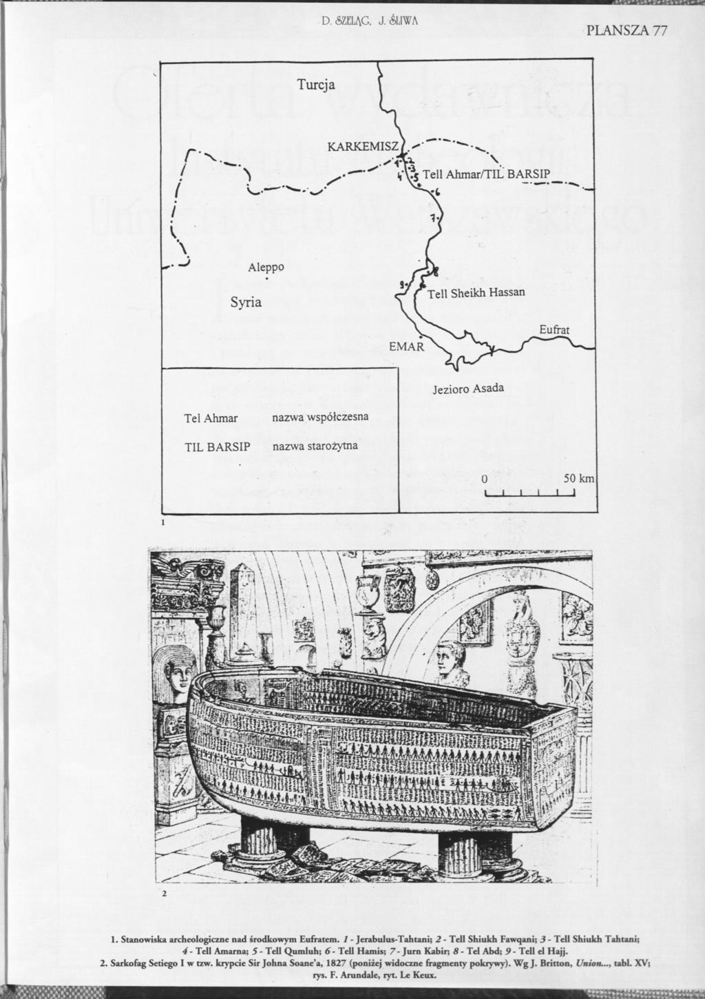 D. &ZEIĄG, J. ŚLIWA PLANSZA 77 2 1. Stanowiska archeologiczne nad środkowym Eufratem.
