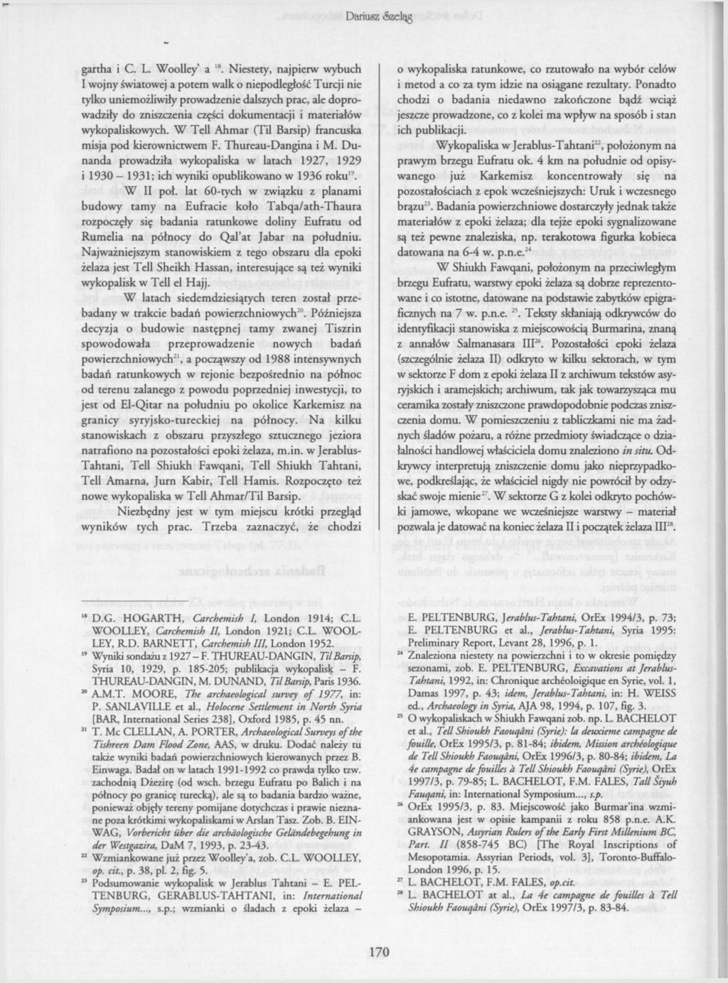 Dariusz ózeląg gartha i C. L. Woolley' a 18.