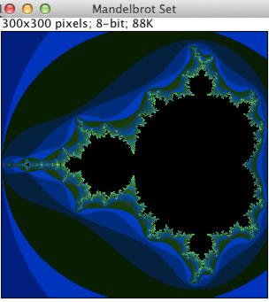 programu. Wtyczki, które się w nim znajdują można znaleźć również w menu Plugins. Zadanie 3. W katalogu macros znajdź plik Mandelbrot.txt i przeciągnij go do okna głównego programu ImageJ.