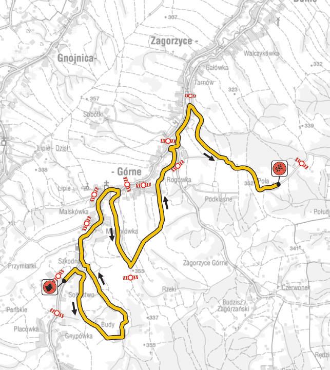 16 PRZEWODNIK/GUIDE OPRACOWANIE: ANDRZEJ MAKARAN, DOMINIK NOWORÓL OS 8/11 Zagorzyce 12,12 km,