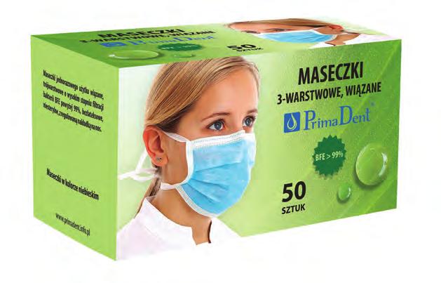 Wysoka skuteczność filtracji bakteryjnej BFE > 99%. Dostępne w kolorach: pomarańczowym, żółtym, limonkowym, zielonym, niebieskim, fioletowym, różowym i białym.