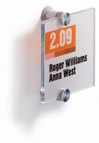 Tabliczka informacyjna Info SIGN - profesjonalna tabliczka na drzwi o prostym, estetycznym wzornictwie - tylna część z aluminium i osłona z akrylu - z zestawem montażowym