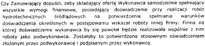 54 a. Organizator przychylił się do wniosku. Patrz odpowiedź na pytanie 41. b. Patrz odpowiedź na pytanie nr 6 ---- --- WYJ ASNI ENIE Wyjaśnienie Organizatora ws.