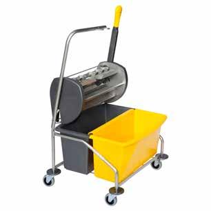 WÓZKI DO MYCIA NA MOKRO TOOLS WÓZKI DO SPRZĄTANIA Wózek do mycia F1, stal szlachetna Wózek do mycia podłóg na mokro F1 wyposażony w prasę płaską F1 stosuje się w połączeniu z systemem Sprint.