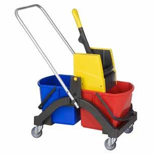 TOOLS WÓZKI DO SPRZĄTANIA WÓZKI DO MYCIA NA MOKRO WÓZKI DO SPRZĄTANIA Wózek do mycia na mokro Aquva, 2 x 17 l Dzięki obrotowym kółkom 75 mm