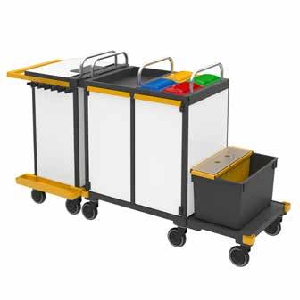 EQUIPE TOOLS WÓZKI DO SPRZĄTANIA Equipe Advanced Plus IV Nazwa Equipe Advanced Plus IV 1664318 Wymiary: 192 x 66 x 116 cm (szer, x gł, x wys,) Wyposażenie Nazwa 6x Kółko, 125 mm 16922 3x Maszt ze