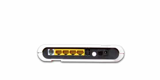 2.2. Tylny panel Tylny panel modemu ADSL posiada porty: DSL, 4xEthernet LAN (ETH1...ETH4), włącznik zasilania oraz gniazdo do zasilacza.