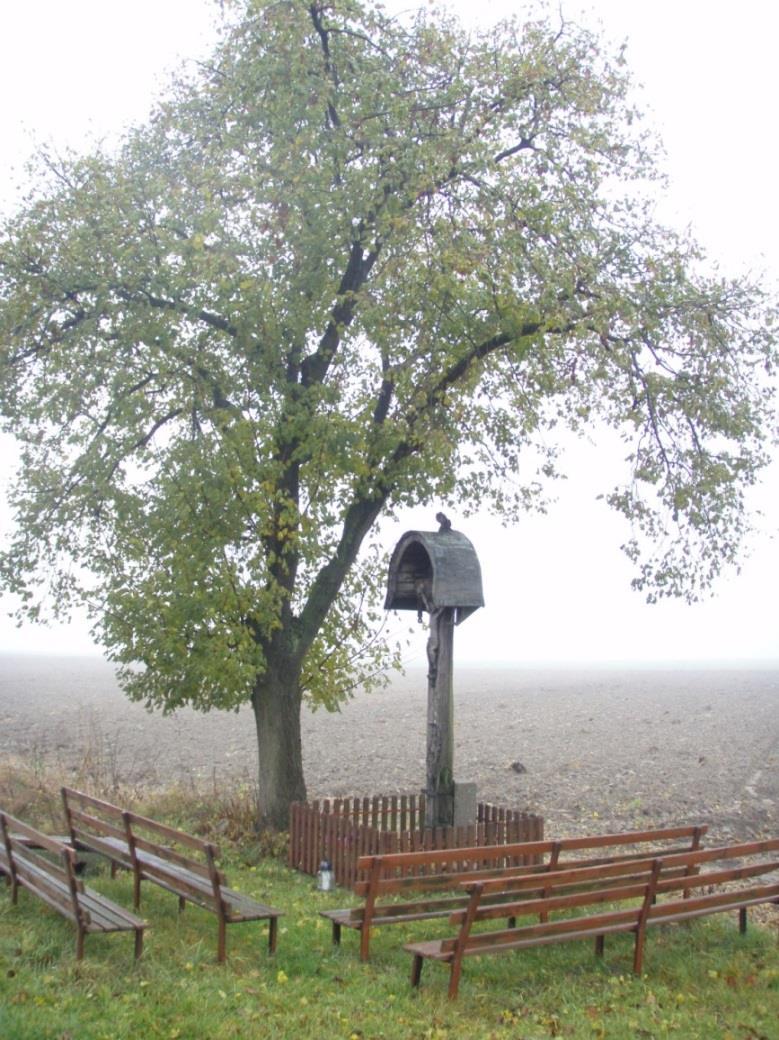 Brzezie Huby, Krzyż przydrożny, wykonany