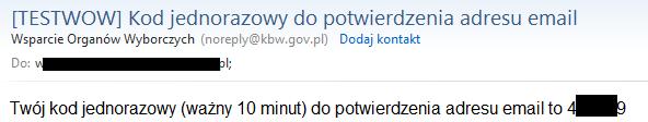 3-6 Mail z kodem jednorazowym Po przepisaniu kodu w pole Kod
