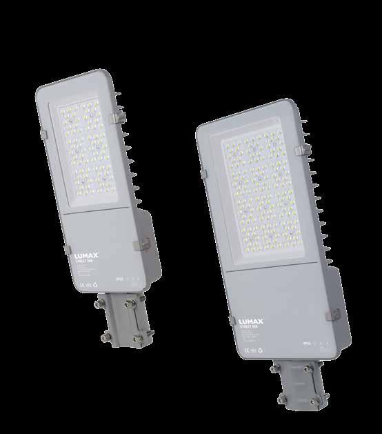LUMAX STREET MA Oprawy do oświetlania ulic i placów 50 000 h LU030MA 30W 3600lm 30W IP65 90-264V >70 3600 6000 50 130x60 > 50 000 30 kwh/1000h LU060MA 60W 7200lm 60W IP65 90-264V >70 7200 6000 50