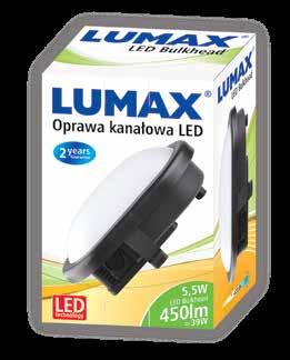 LUMAX OVAL LED Uszczelnione oprawy natynkowe LOB005 5,5W kod - typ - moc (W) - IP - strumień świetlny - OMTŻ* - kąt rozsyłu - napięcie (V) - barwa - CRI - EAN szt.