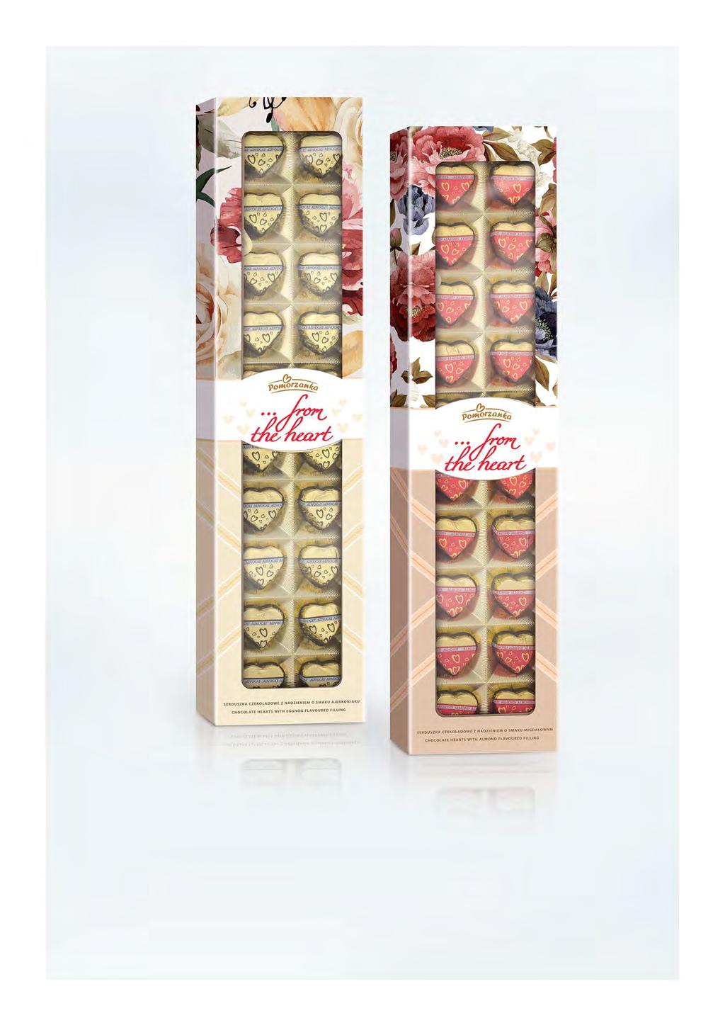 Pralinki z czekolady z nadzieniem o smaku migdałowym z nutką alkoholu Chocolate pralines with almond