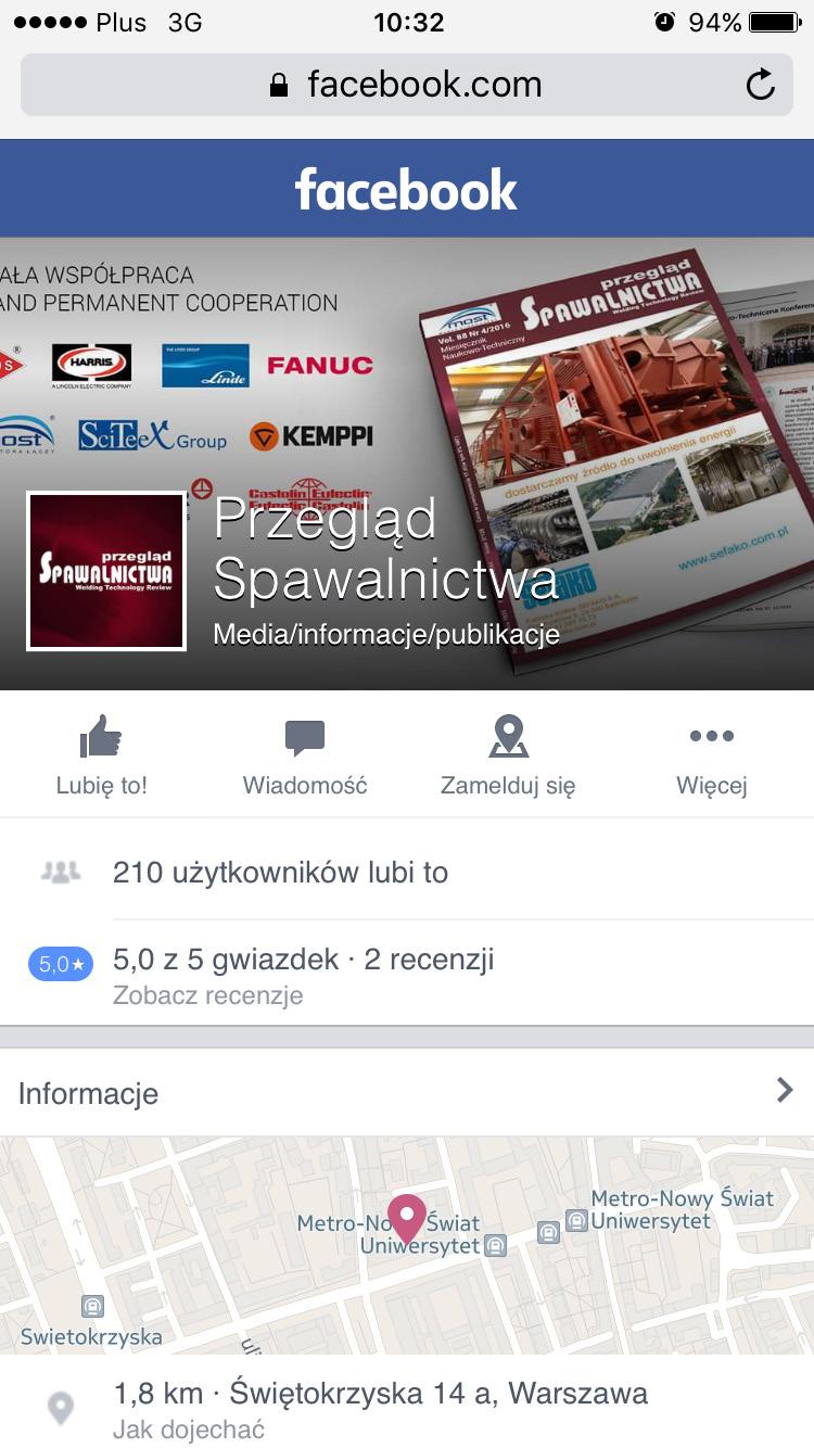 Mechanika, 2006, s. 49-58 przeglad Welding Technology Review Przegląd Spawalnictwa posiada swój profil na Facebooku!