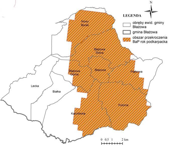 w 2017 r. - wyniki modelowania [1] gmina BŁAŻOWA Rys.2.10.