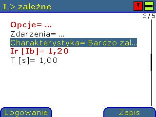 Zatwierdzić edycję naciskając klawisz funkcyjny z opisem Zapis Wybrać, do którego banku nastaw mają zostać wgrane zmienione wartości i nacisnąć klawisz OK Parametr Opcje jest