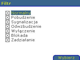 3.2. Obsługa przeglądanie dziennika zdarzeń Menu > Dziennik MUPASZ 200G wyposażony jest w rejestrator komunikatów zdarzeń zaistniałych podczas pracy urządzenia.