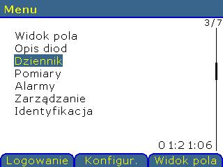 zarejestrowanych zdarzeń do okna głównego MENU należy: nacisnąć na klawiaturze klawisz ESC przewijanie zarejestrowanych zdarzeń można przeprowadzić przy pomocy strzałek, aby wejść do okna opisu
