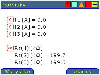 3.4. Pomiary Menu > Pomiary MUPASZ 200G realizuje szereg pomiarów wielkości elektrycznych opisujących chwilowe stany zabezpieczanego pola.