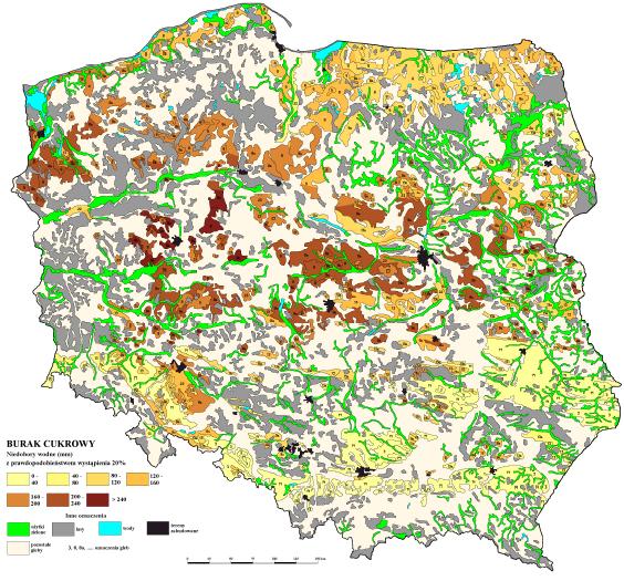 p = 50% Niedobory wodne (mm)