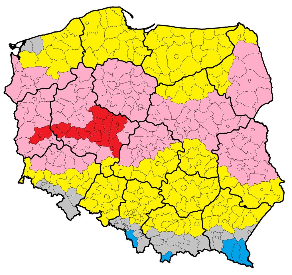 opracowanie własne Przestrzenny rozkład klimatycznego bilansu wodnego KBW i oceny klimatycznych uwarunkowań potrzeb nawodnień w czerwcu KBW [mm] Klasa klimatycznego bilansu