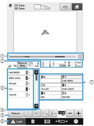 5/ Haftowanie W tryb haftowania wchodzimy naciskając przycisk "EMBROIDERY" będąc w trybie poprzednim.