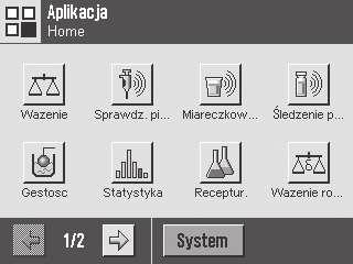 Nawigacja: [ ] 3 Ustawienia programu Te ustawienia służą do tego, aby dostosować aplikację do określonych wymogów. Dostępne opcje ustawień zależą od wybranej aplikacji.