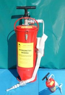 Zbiornik hydronetki z koszyczkiem wykonany z blachy stalowej ocynkowany oraz pomalowany proszkowo. Głowica - aluminium AK-11.