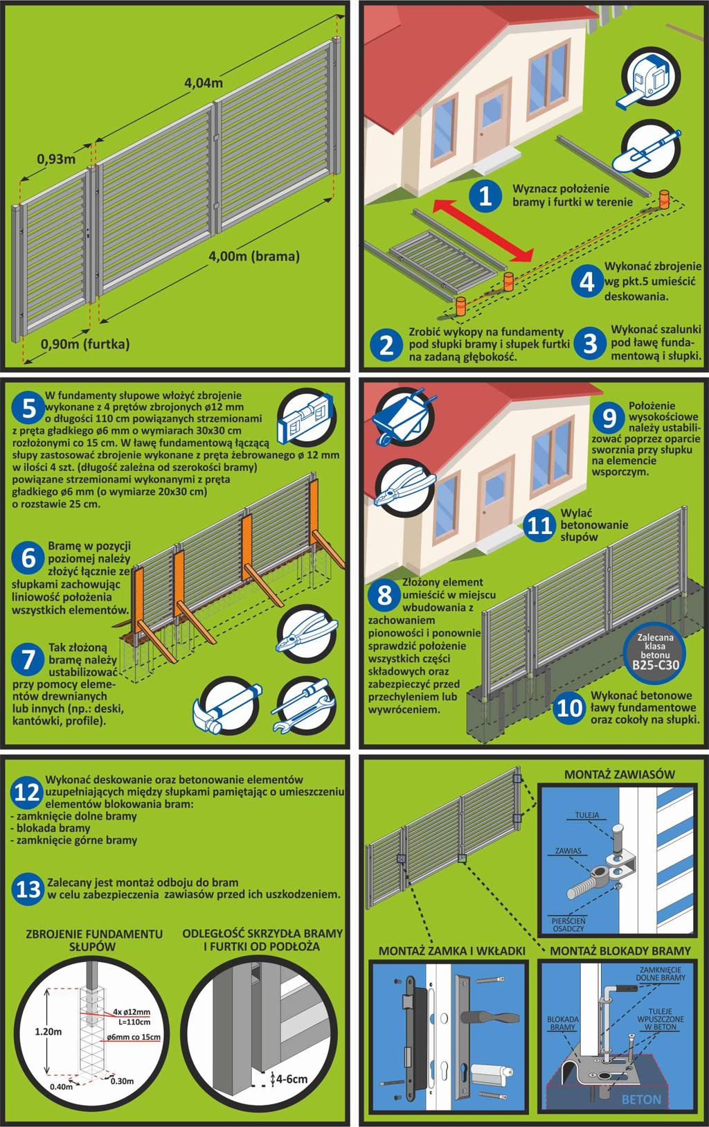 POGLĄDOWA INSTRUKCJA MONTAŻU BRAMY