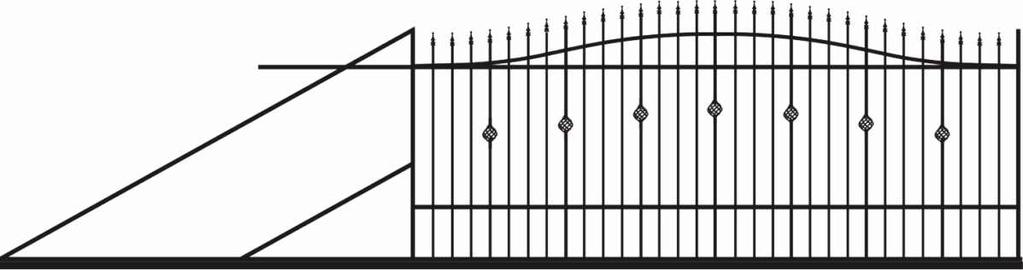 Brama dwuskrzydłowa Wysokość: 1,30-1,50 m Szerokość: 3,50 m