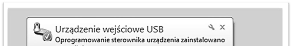 Po zainstalowaniu nowego urządzenia w obszarze powiadomień jest wyświetlany komunikat