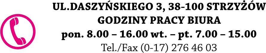 FUNKCJONOWANIE BIURA LGD: Biuro mieści się na ul. Daszyńskiego 3 w Strzyżowie Biuro zapewnia min.