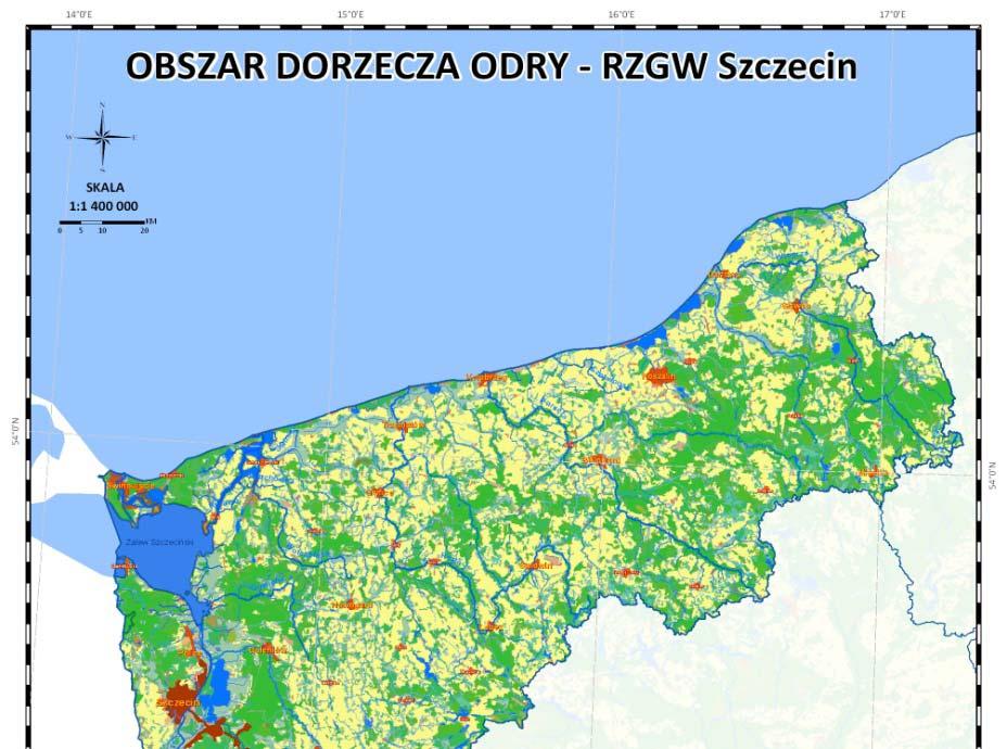 Obszar działania ania RZGW Szczecin Obszar RZGW Szczecin - dorzecze Odry od ujścia do niej rzeki Nysy