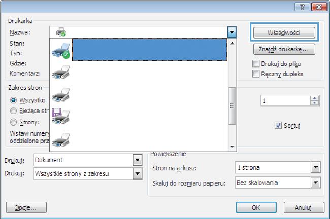 dwustronnym lub jeśli moduł druku dwustronnego został wyłączony. 1. W menu Plik kliknij polecenie Drukuj. 2.