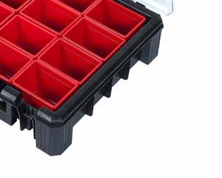 HD organisers (models with containers Combibox HD) allow for convenient storage and transportation of large and heavy accessories.