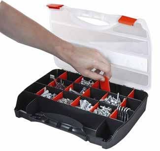 inside. Organiser 3 is additionally equipped with a handle and a system of removable partitions.