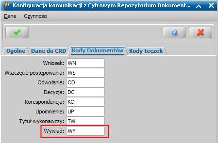 10. Rozszerzenie funkcjonalności powiązanych z obsługą aplikacji Cyfrowe Repozytorium Dokumentów (CRD): UWAGA: Do poprawnego działania funkcjonalności wymagana jest aktualizacja aplikacji CRD do