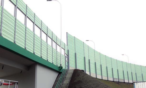 noise barriers (straight columns, columns equipped with footings,