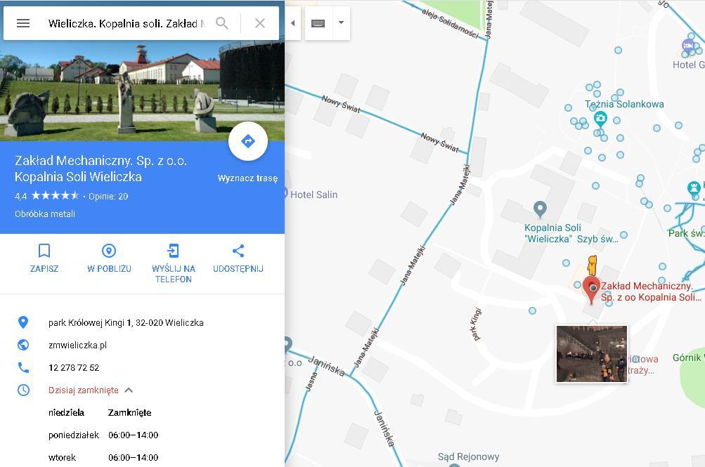 [7/16] Podróże po kraju i świecie za pomocą Od razu mapa przenosi nas do Wieliczki i pokazuje ten fragment miasta, w którym znajduje się kopalnia soli.
